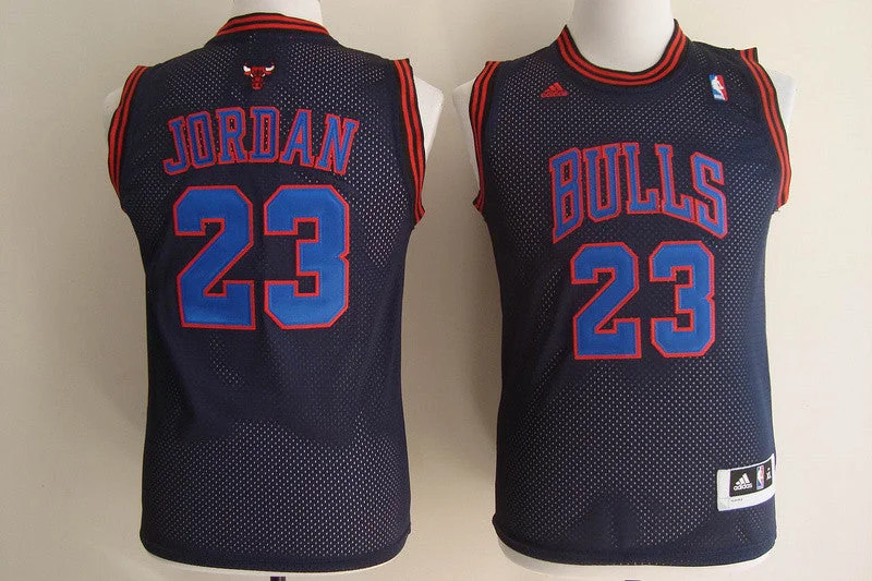 Basketball jerseys with breathable fabricBulls 23 Jordan Black Mesh Youth Basketball Jersey