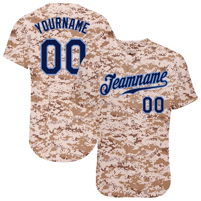 Baseball jerseys for youth athletesCustom Camo Navy-Powder Blue Authentic Salute To Service Baseball Jersey