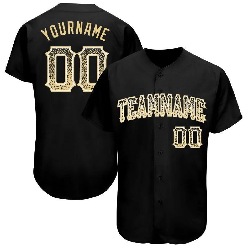 Comfortable baseball jerseys for warm weatherCustom Black Vegas Gold-White Authentic Drift Fashion Baseball Jersey