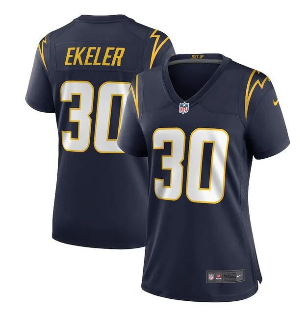 Soccer jerseys for outdoor gamesWomen's Los Angeles Chargers #30 Austin Ekeler Navy Football Stitched Jersey(Run Small)