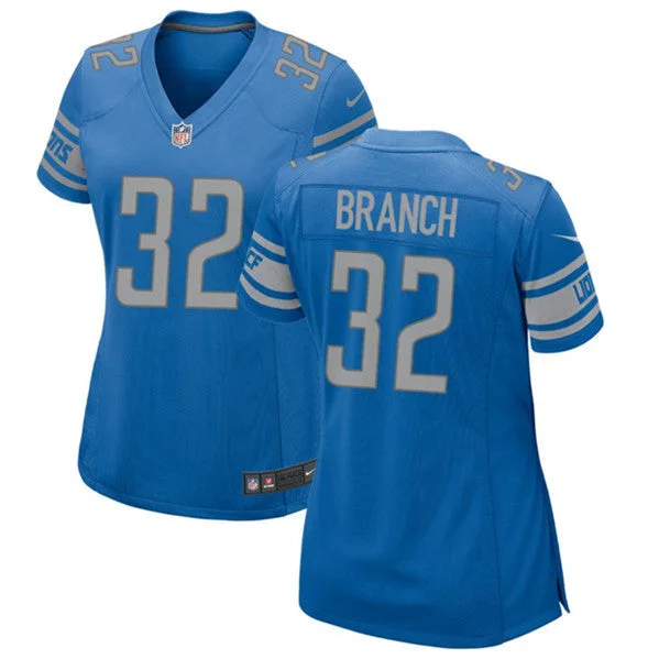 Professional soccer jerseys with quality stitchingWomen's Detroit Lions #32 Brian Branch Blue Football Stitched Jersey(Run Smaller)