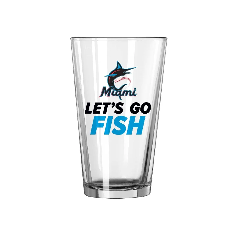 Team cups for charity runsMiami Marlins 16oz Slogan Pint Glass