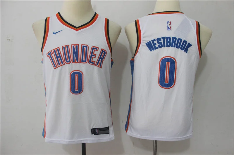 Basketball jerseys for indoor court playThunder 0 Russell Westbrook White Youth Swingman Basketball Jersey