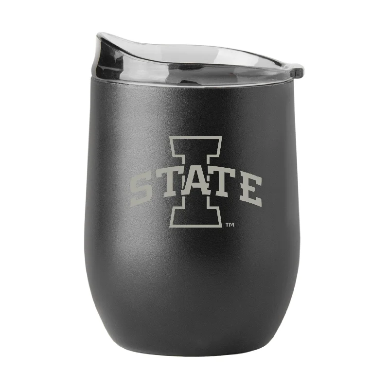 Team cups for volunteer recognitionIowa State GunMetal 16oz Black Powder Coat Curved Beverage