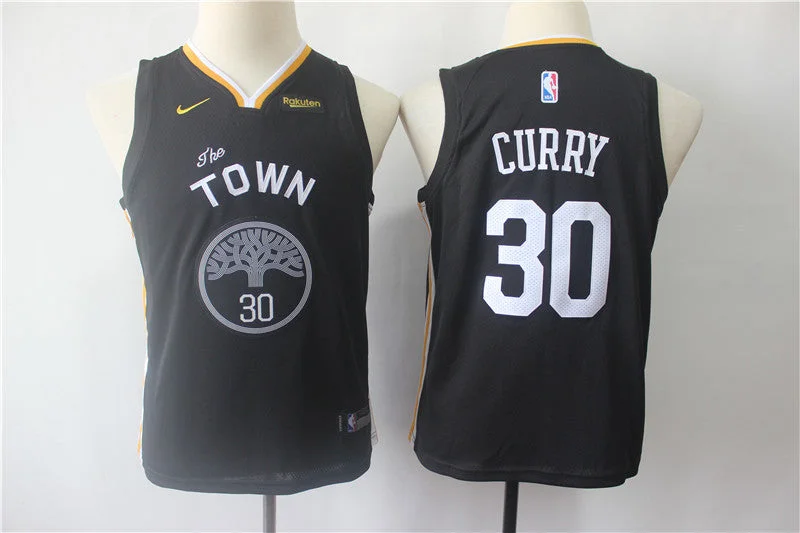 Basketball jerseys with mesh fabric for ventilationWarriors 30 Stephen Curry Black Youth Statement Edition Swingman Basketball Jersey