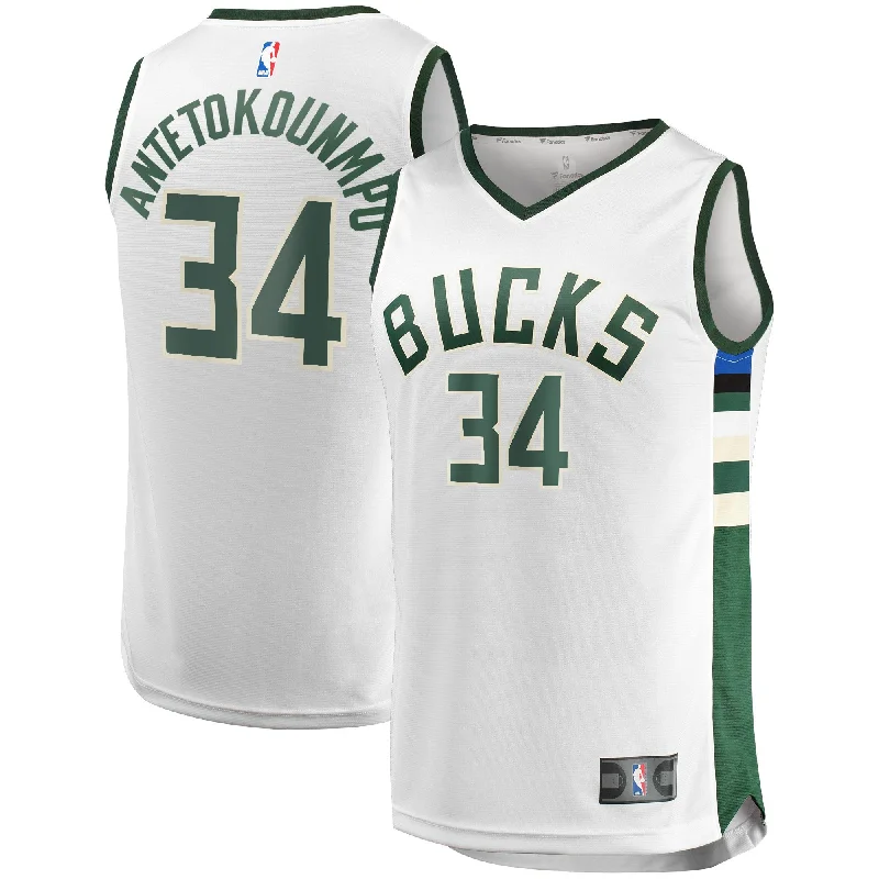 Basketball jerseys for women’s leaguesGiannis Antetokounmpo Milwaukee Bucks Branded Fast Break Player Basketball Jersey - Association Edition - White