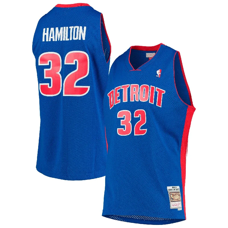 Basketball jerseys with stretchable fabric for comfortRichard Hamilton Detroit Pistons 2003/04 Hardwood Classics Swingman Basketball Jersey - Blue