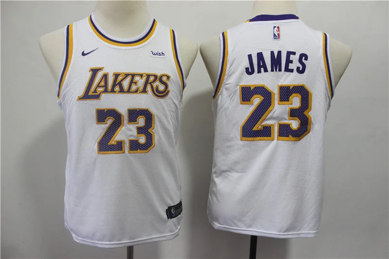 Cheap custom basketball jerseys for leaguesLakers 23 Lebron James White Youth 2018-19 Swingman Basketball Jersey