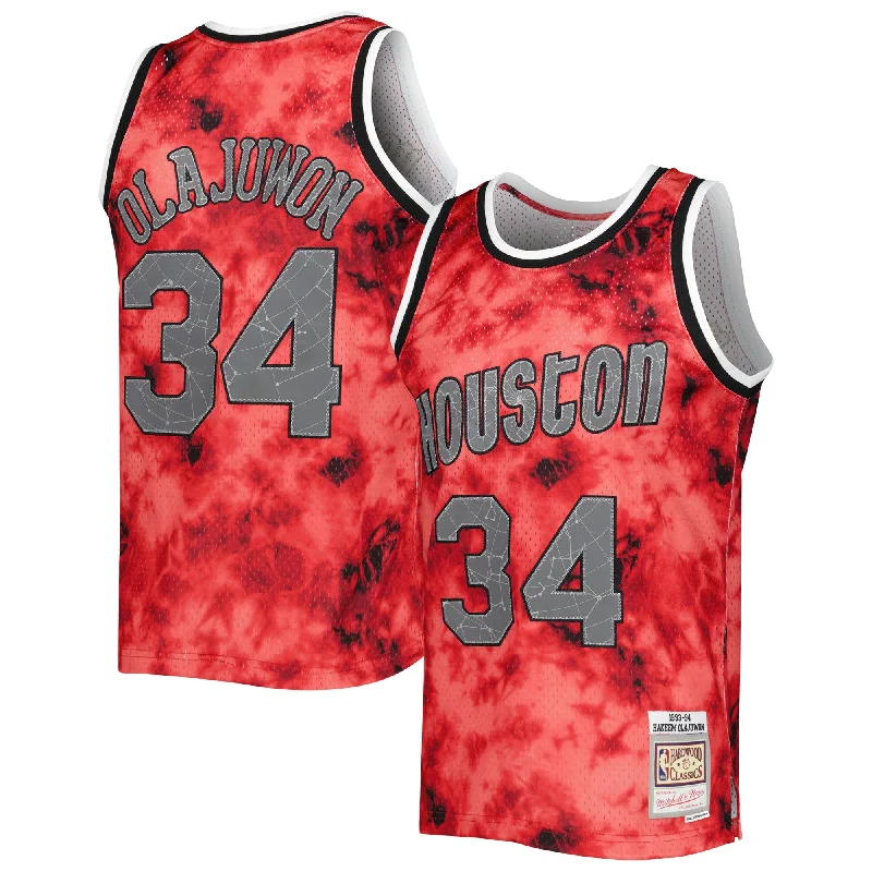 High-performance basketball jerseys for athletesHakeem Olajuwon Houston Rockets 1993/94 Galaxy Swingman Basketball Jersey - Red