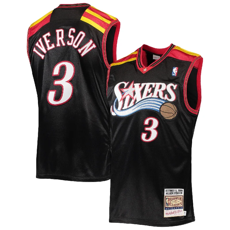 Women’s basketball jerseys with team logoAllen Iverson Philadelphia 76ers 2006 Hardwood Classics Basketball Jersey - Black