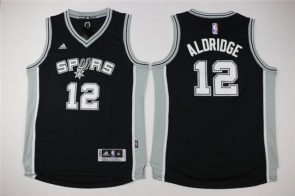 Custom basketball jerseys with contrasting colorsSpurs 12 LaMarcus Aldridge Black Swingman Youth Basketball Jersey