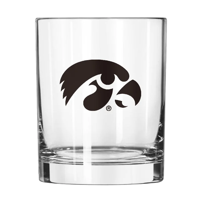 Team cups with custom logosIowa 14oz Gameday Rocks Glass