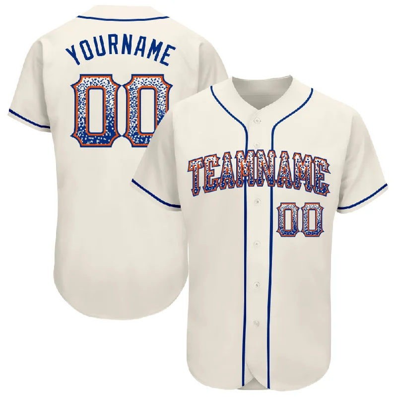 Premium quality baseball jerseys for adultsCustom Cream Royal-Orange Authentic Drift Fashion Baseball Jersey