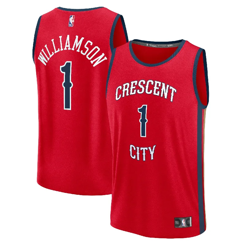 Custom-designed basketball jerseys for teamsZion Williamson New Orleans Pelicans Branded Fast Break Basketball Jersey - Statement Edition - Red