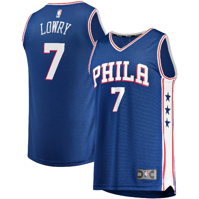 Basketball jerseys for men with custom printsKyle Lowry Philadelphia 76ers Branded Fast Break Player Basketball Jersey - Icon Edition - Royal