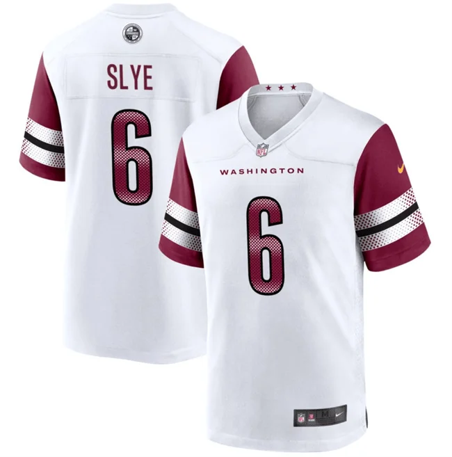 Soccer jerseys with breathable mesh fabricMen's Washington Commanders #6 Joey Slye White Football Stitched Game Jersey