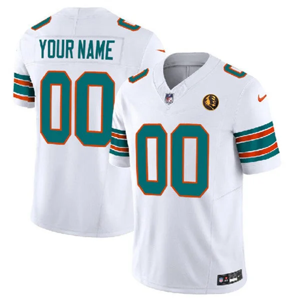 Soccer jerseys with moisture-wicking fabricMen's Miami Dolphins Active Player Custom White 2023 F.U.S.E. Alternate With John Madden Patch Vapor Limited Football Stitched Jersey