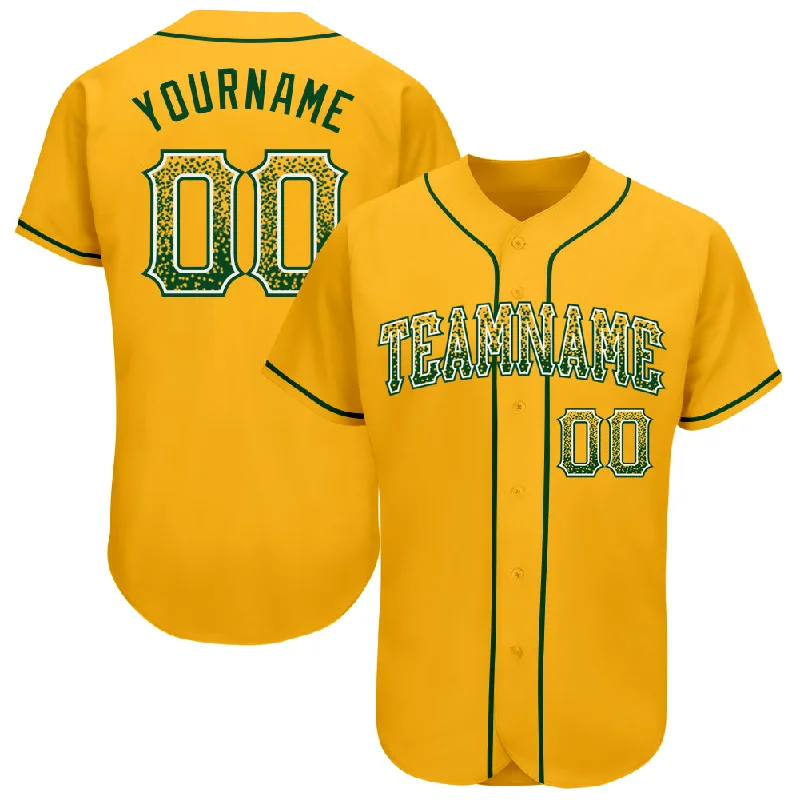 Custom baseball jerseys for teamsCustom Gold Green-White Authentic Drift Fashion Baseball Jersey