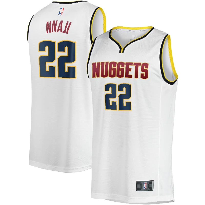 Personalized basketball jerseys for school sportsZeke Nnaji Denver Nuggets Branded Fast Break Player Basketball Jersey - Association Edition - White