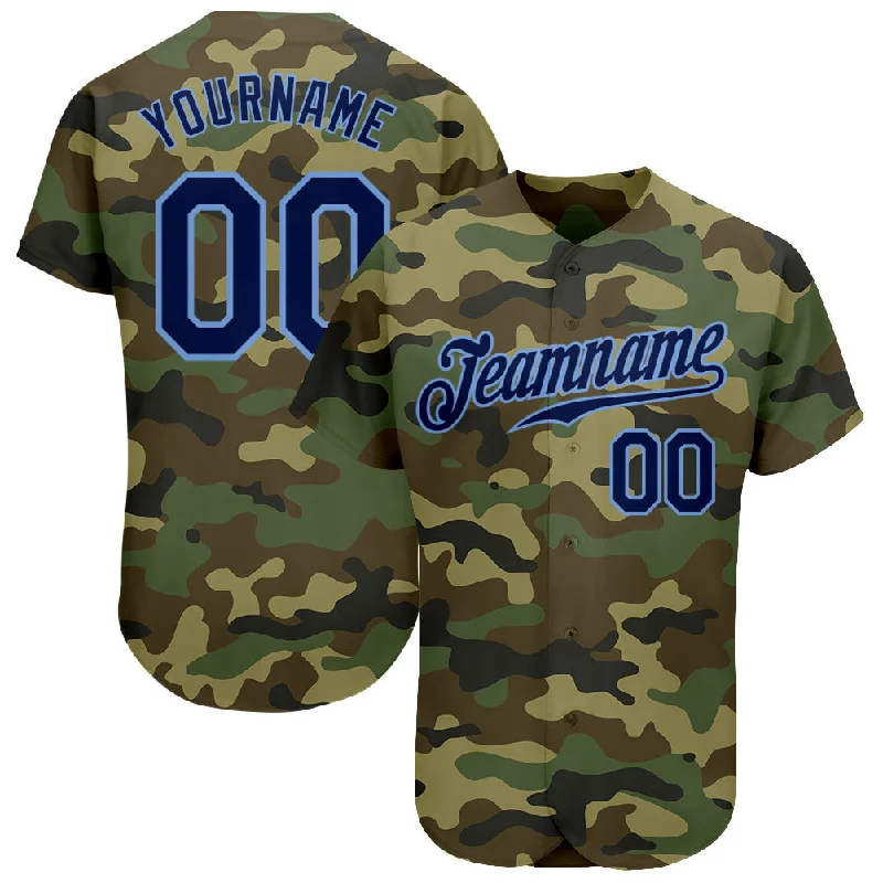 Vintage baseball jerseys for collectorsCustom Camo Navy-Powder Blue Authentic Salute To Service Baseball Jersey