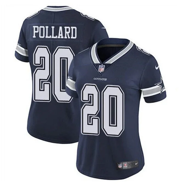 Soccer jerseys with stylish designs for casual wearWomen's Dallas Cowboys #20 Tony Pollard Navy Vapor Untouchable Limited Football Stitched Jersey(Run Small)