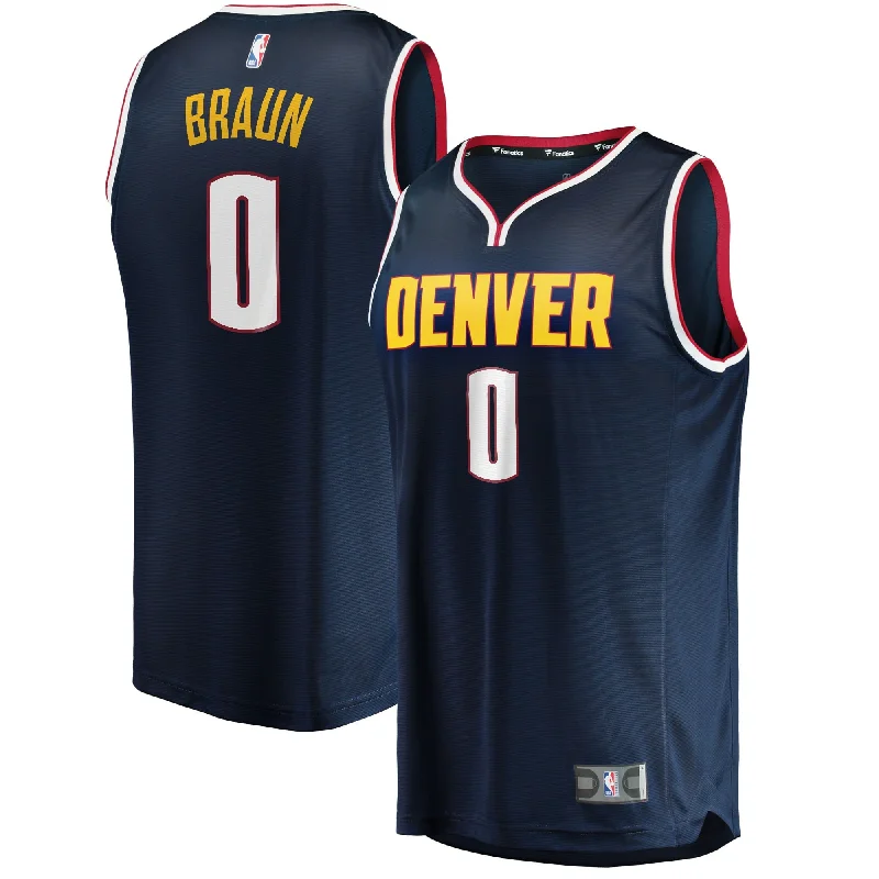 Basketball jerseys for fans with team namesChristian Braun Denver Nuggets Branded 2022 Draft First Round Pick Fast Break Player Basketball Jersey - Icon Edition - Navy