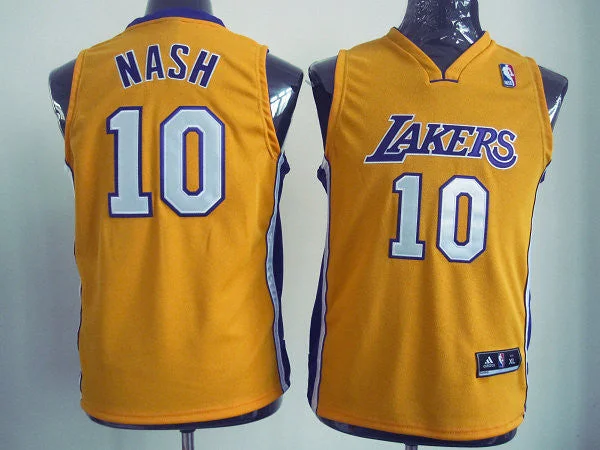 Custom basketball jerseys for local sports teamsLakers 10 Nash Yellow youth Basketball Jersey