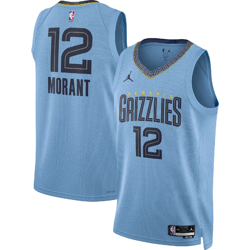 Comfortable basketball jerseys for extended playJa Morant Memphis Grizzlies Jordan Brand Unisex Swingman Basketball Jersey - Statement Edition - Light Blue