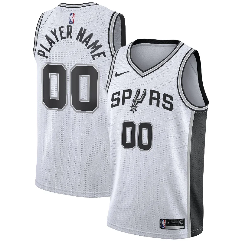 Men’s basketball jerseys with bold designsSan Antonio Spurs 2020/21 Swingman Custom Basketball Jersey - Association Edition - White