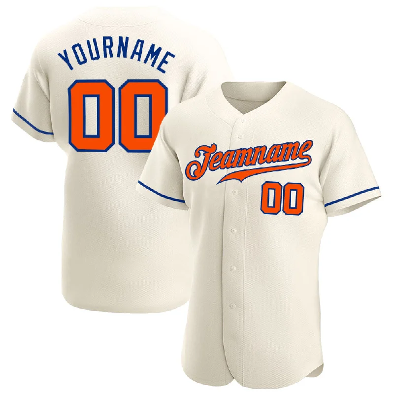 Premium quality baseball jerseys for adultsCustom Cream Orange-Royal Authentic Baseball Jersey