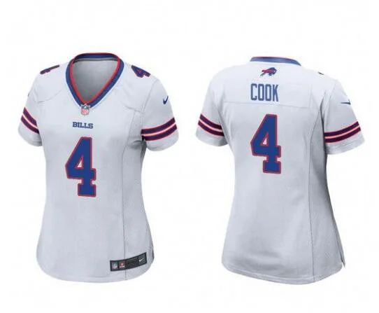 Custom-designed soccer jerseys for leaguesWomen's Buffalo Bills #4 James Cook White Football Stitched Jersey(Run Small)