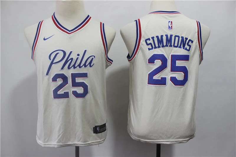 Basketball jerseys for recreational players76ers 25 Ben Simmons Cream Youth City Edition Swingman Basketball Jersey