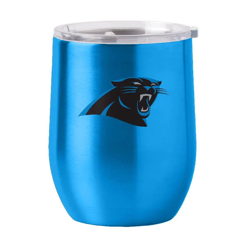 Team cups with custom logosCarolina Panthers Blue 16oz Gameday Stainless Curved Beverage