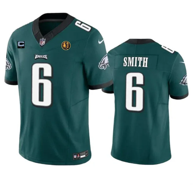 Soccer jerseys for kids with custom designsMen's Philadelphia Eagles #6 DeVonta Smith Green 2023 F.U.S.E. With 1-star C Patch And John Madden Patch Vapor Limited Football Stitched Jersey