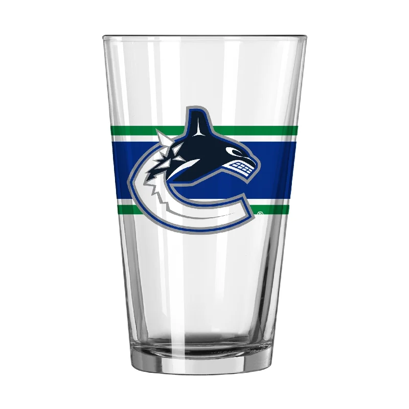 Team cups for hockey tournamentsVancouver Canucks 16oz Stripe Pint Glass