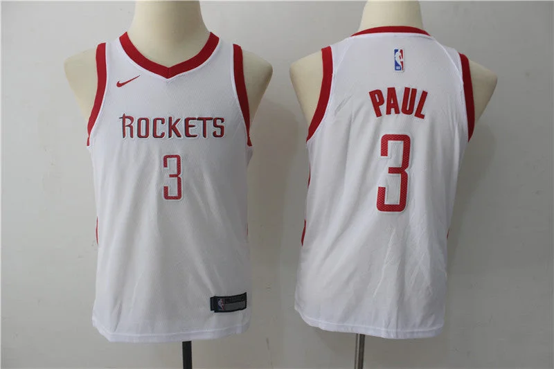 Basketball jerseys for indoor court playRockets 3 Chris Paul White Youth Swingman Basketball Jersey