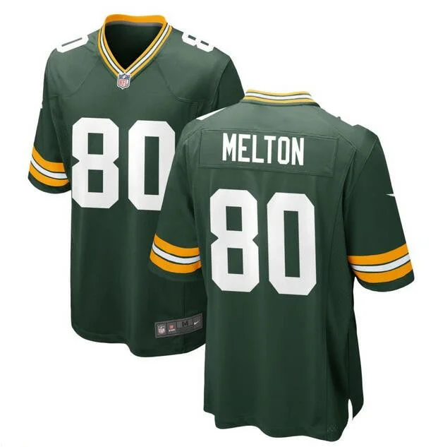 Personalized soccer jerseys with name and numberMen's Green Bay Packers #80 Bo Melton Green Football Stitched Game Jersey