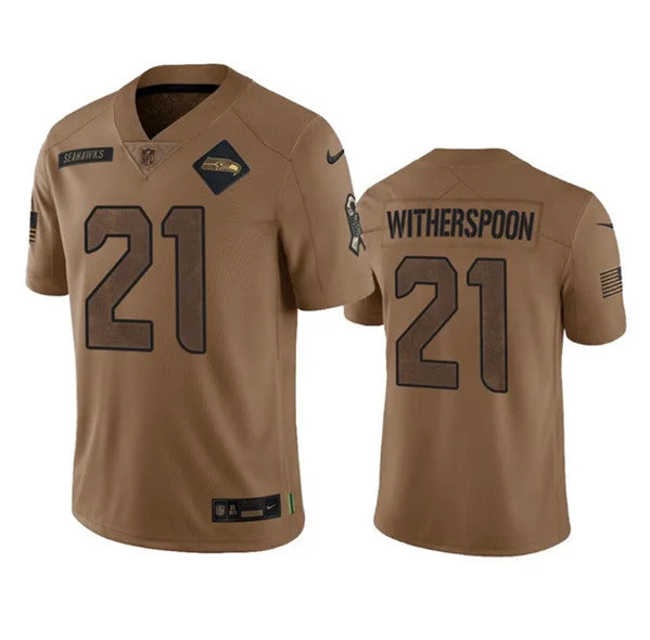 Retro-style soccer jerseys for fansMen's Seattle Seahawks #21 Devon Witherspoon 2023 Brown Salute To Service Limited Football Stitched Jersey