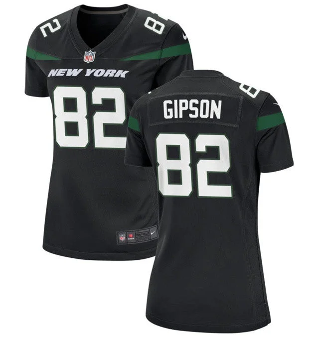 High-quality soccer jerseys for tournamentsWomen's New York Jets #82 Xavier Gipson Black Football Stitched Jersey(Run Small)