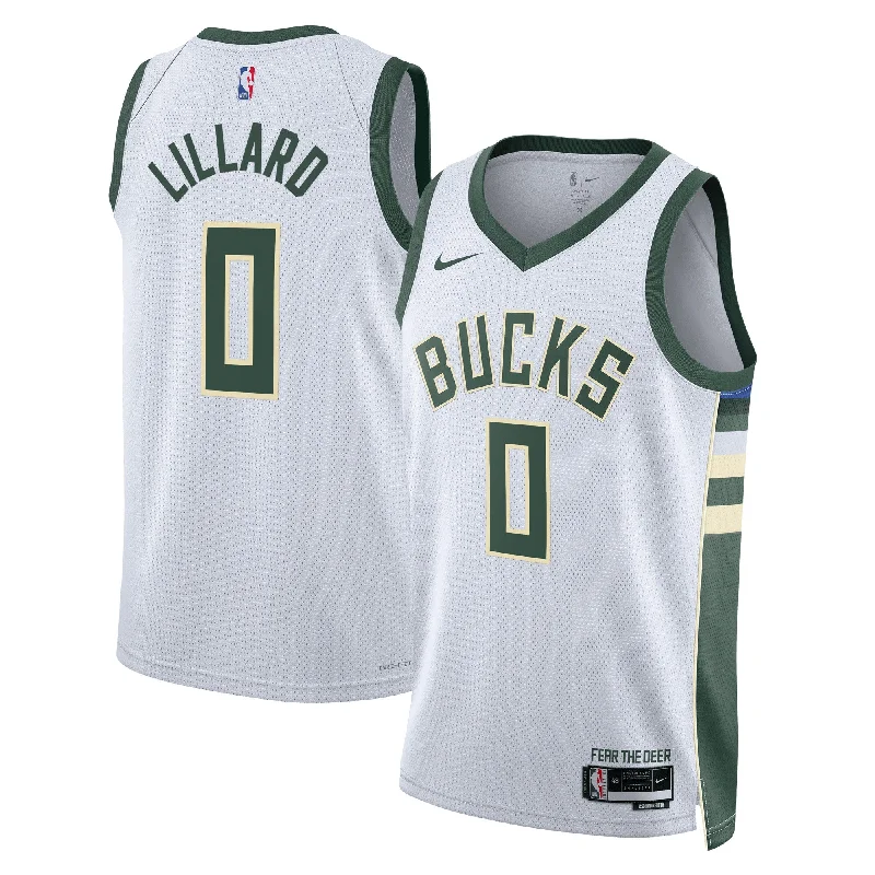 Best basketball jerseys for kids’ teamsDamian Lillard Milwaukee Bucks Unisex Fear The Deer Swingman Player Basketball Jersey - Association Edition - White