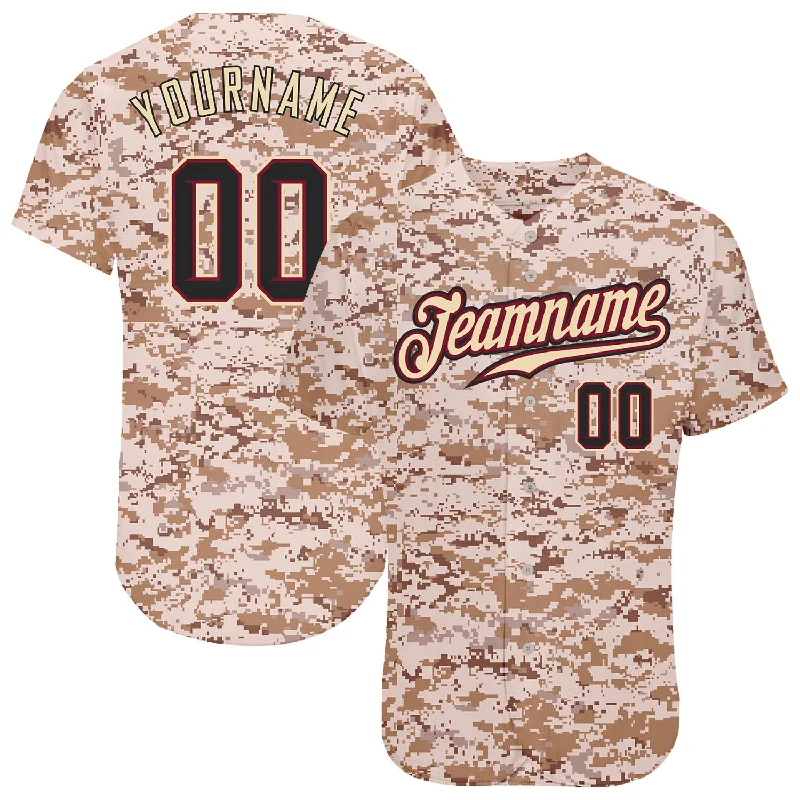 Custom baseball jerseys for teamsCustom Camo Black-Crimson Authentic Salute To Service Baseball Jersey