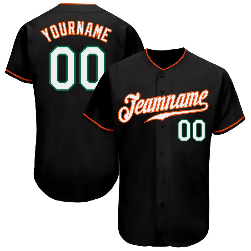 Vintage baseball jerseys for collectorsCustom Black White-Orange Authentic Baseball Jersey