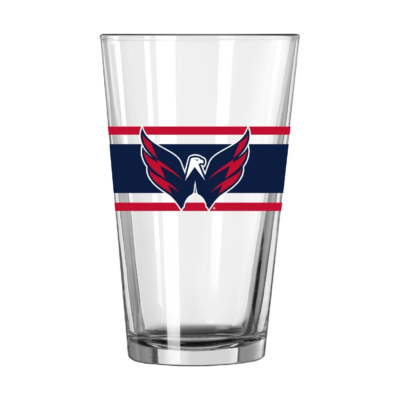 Team cups for volleyball competitionsWashington Capitals 16oz Stripe Pint Glass