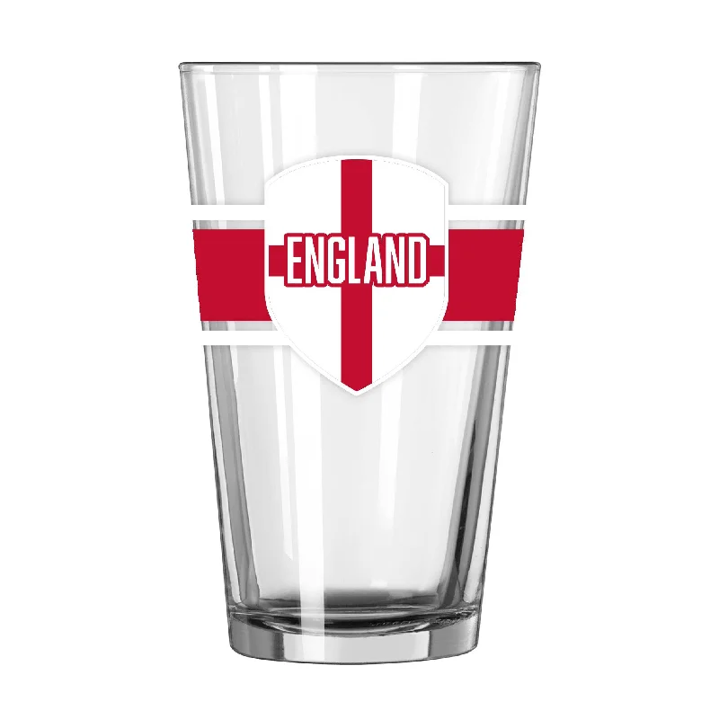 Team cups for summer campsEngland 16oz Stripe Pint Glass