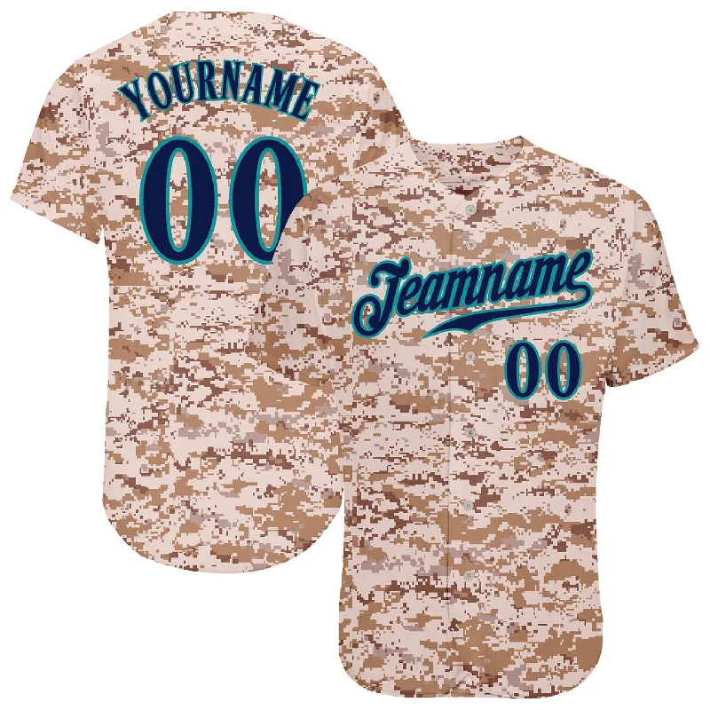 Custom baseball jerseys for teamsCustom Camo Navy-Teal Authentic Salute To Service Baseball Jersey