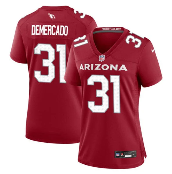 Custom soccer jerseys with bold designsWomen's Arizona Cardinals #31 Emari Demercado Red 2023 Football Stitched Jersey(Run Small)