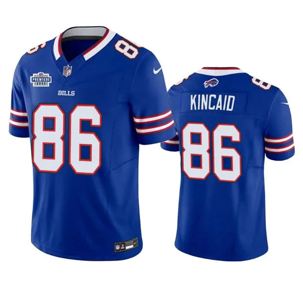 Soccer jerseys with stylish designs for casual wearMen's Buffalo Bills #86 Dalton Kincaid Blue 2023 F.U.S.E. Prem1ere Patch Vapor Untouchable Football Stitched Jersey