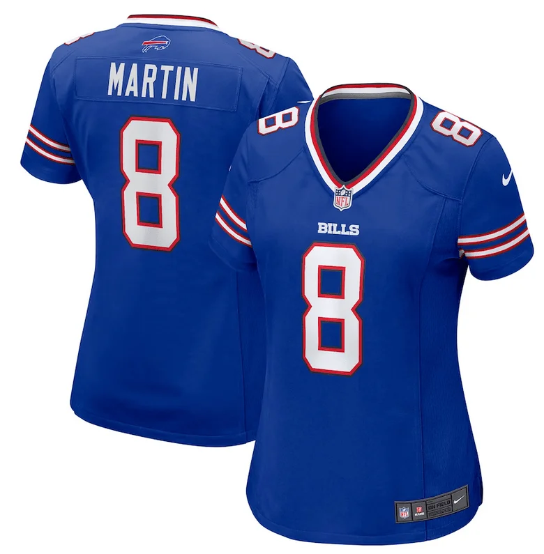 Personalized soccer jerseys for tournamentsWomen's Buffalo Bills #8 Sam Martin Blue Football Stitched Game Jersey(Run Small)