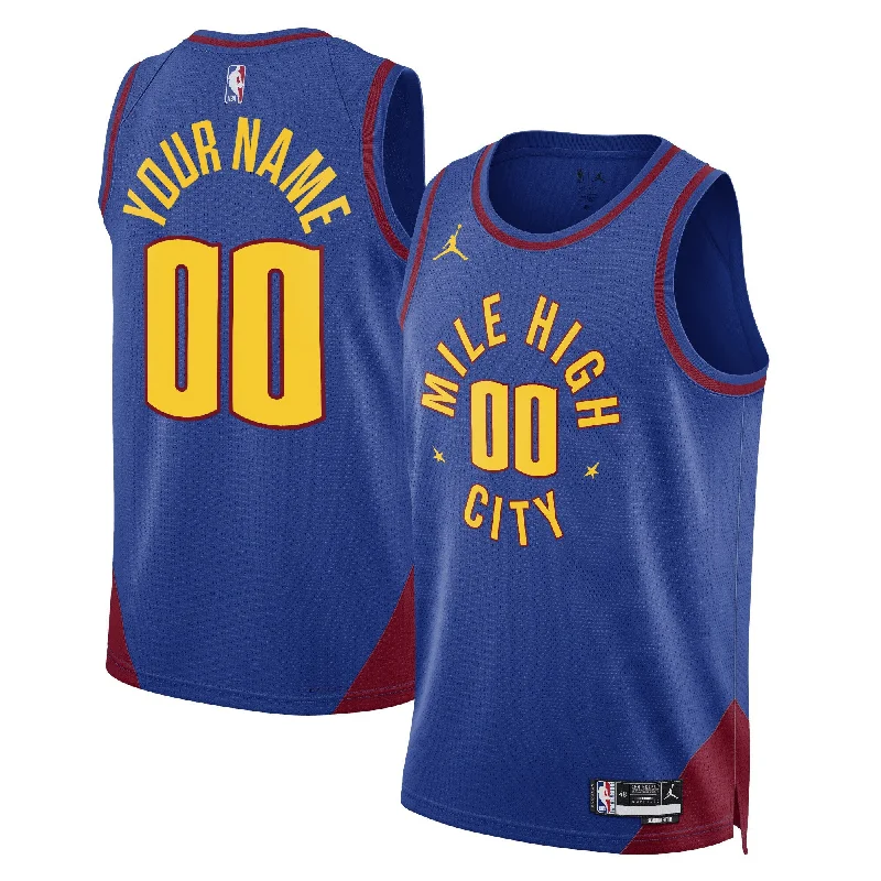 Basketball jerseys with stretchable fabric for comfortDenver Nuggets Jordan Brand Unisex 2022/23 Swingman Custom Basketball Jersey - Statement Edition - Blue