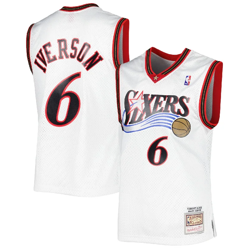 Custom basketball jerseys for adult leaguesAllen Iverson Philadelphia 76ers 2001/02 Hardwood Classics Swingman Basketball Jersey - White